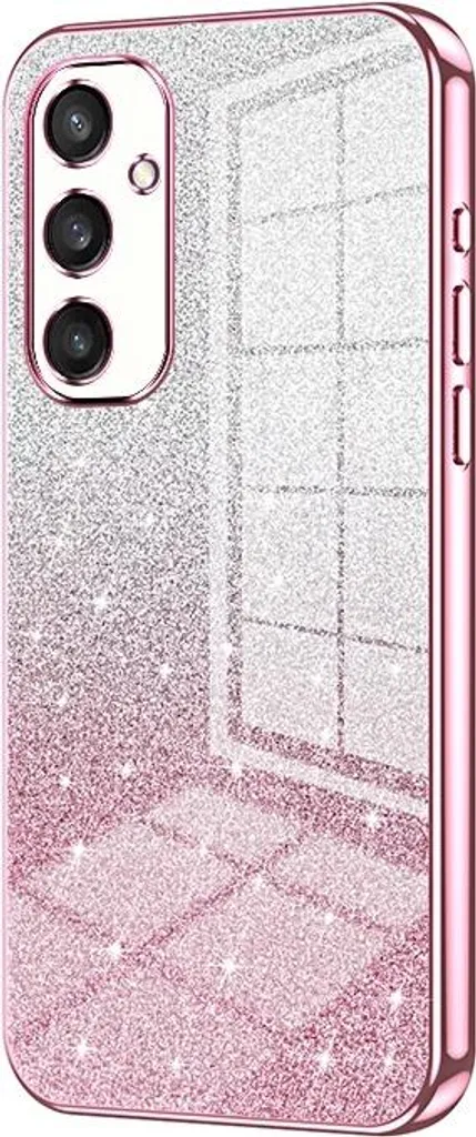 Custodia in glitter per Samsung Galaxy S25 - Cover posteriore in silicone Phonesta Crystal Sparkle - Rosa