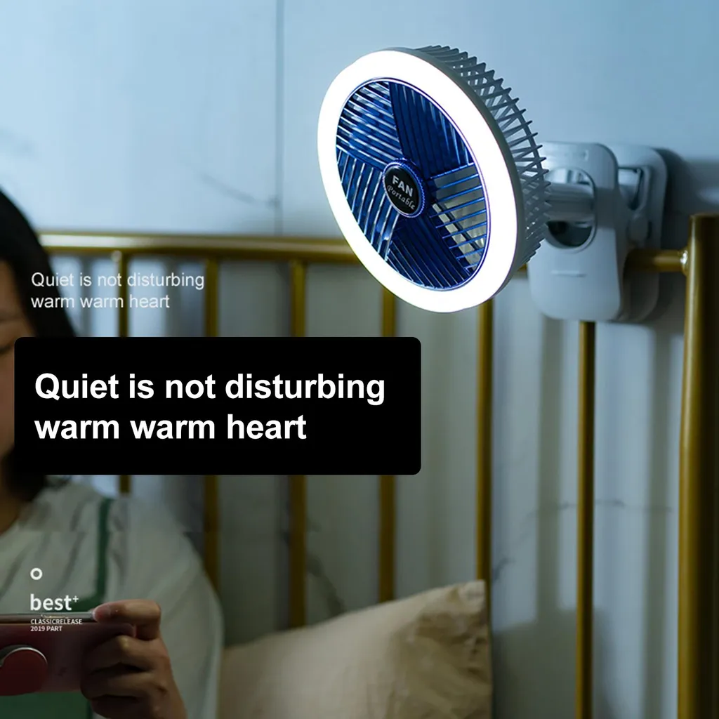 Ventilateur électrique multifonction USB-C portable à clip 4 vitesses - 8