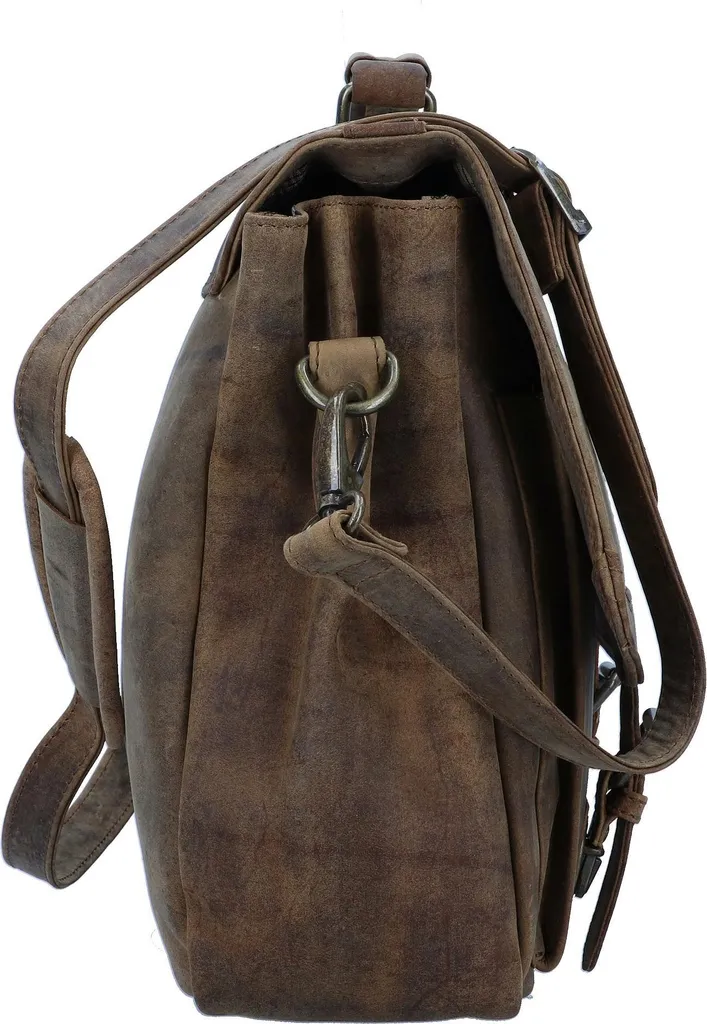 Sac Porte-Documents Harold's Antic Cuir Marron - Serviette Pro Compacte - 12