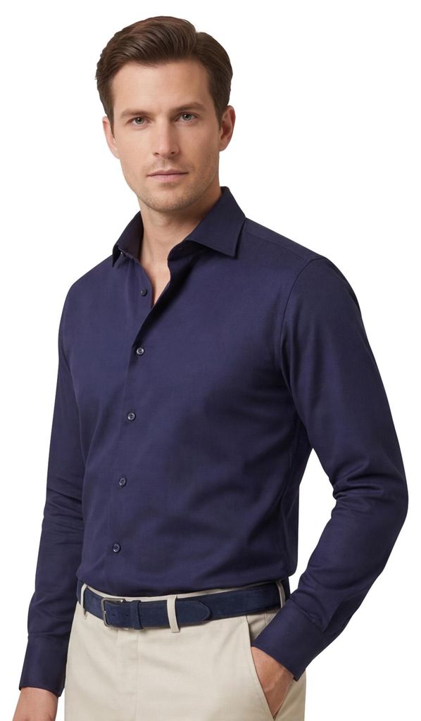 Olymp Hemd extra slim fit dunkelblau einfarbig