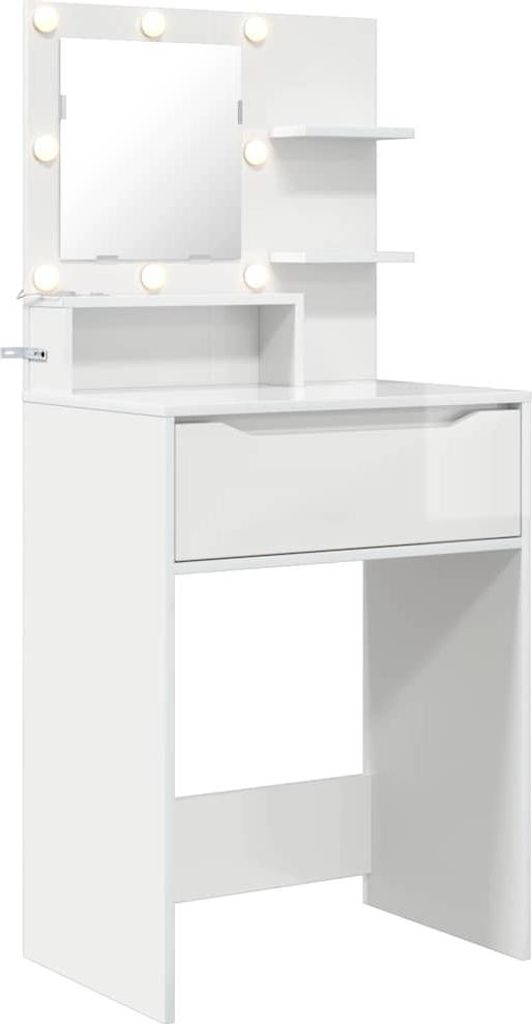 vidaXL Schlafzimmer-Frisiertische Hochglanz Weiß 80 x 39,6 x 135 cm