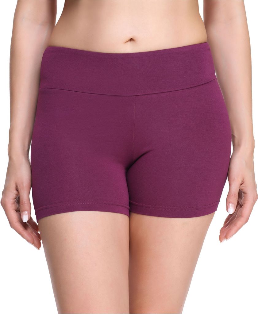 Merry Style Damen Shorts Radlerhose Kurze Hose Boxershorts aus Viskose MS10-284(Weinrot, XL)