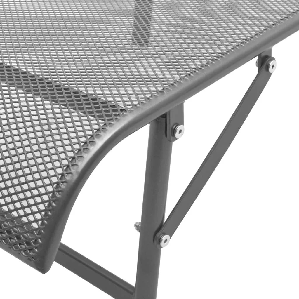 Bains de soleil en acier anthracite avec dossier réglable et table - 11