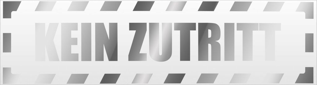 Kiwistar Kein Zutritt Piktogramm gestreift Magnetschild Schild magnetisch - 60cm Chrom - Magnetfolie für Auto PKW Kfz