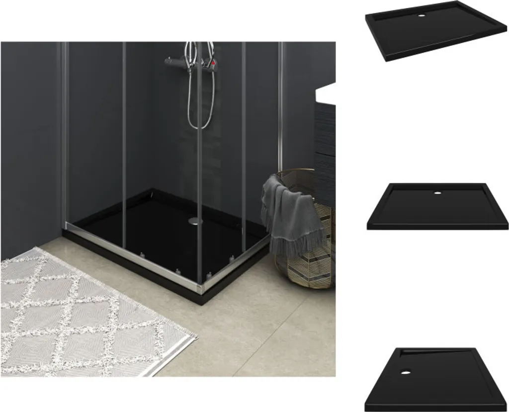 Piatto Doccia ABS Nero 70x90 cm vidaXL | Sottile e Resistente per Bagno