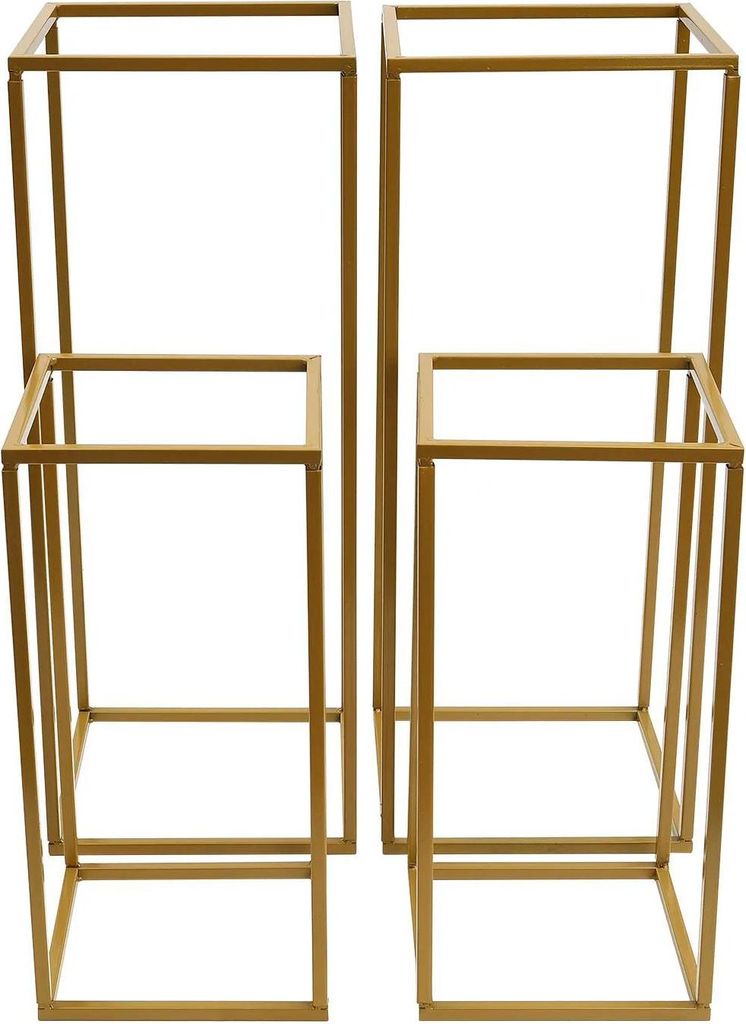 Blumenständer Hochzeit - Set 4 Stück - Eisen - Stabile Konstruktion - Einbrennlackierte Oberfläche - Montage erforderlich - Gold