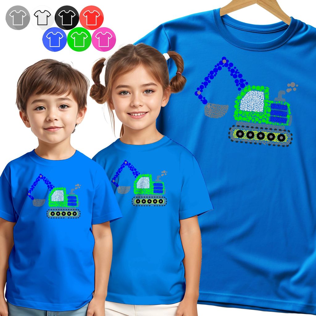 Kinder-T-Shirt - Für Den Tag Punkt Traktor Traktor Punkt - 134 M