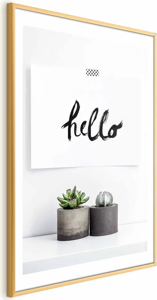 Poster Scandinavo 40x60 cm con Cornice Dorata e Margine Bianco