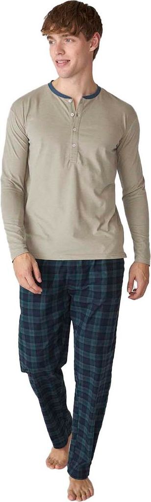 J&J Brothers JJBFP5602 Herren-Schlafanzug mit langen Ärmeln aus Baumwolle
