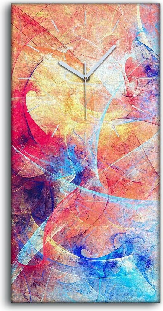 Wanduhr Uhr Wandbild Leinwand Geräuschlos 30x60 Malerei Abstrakte Kunst - weiße Hände