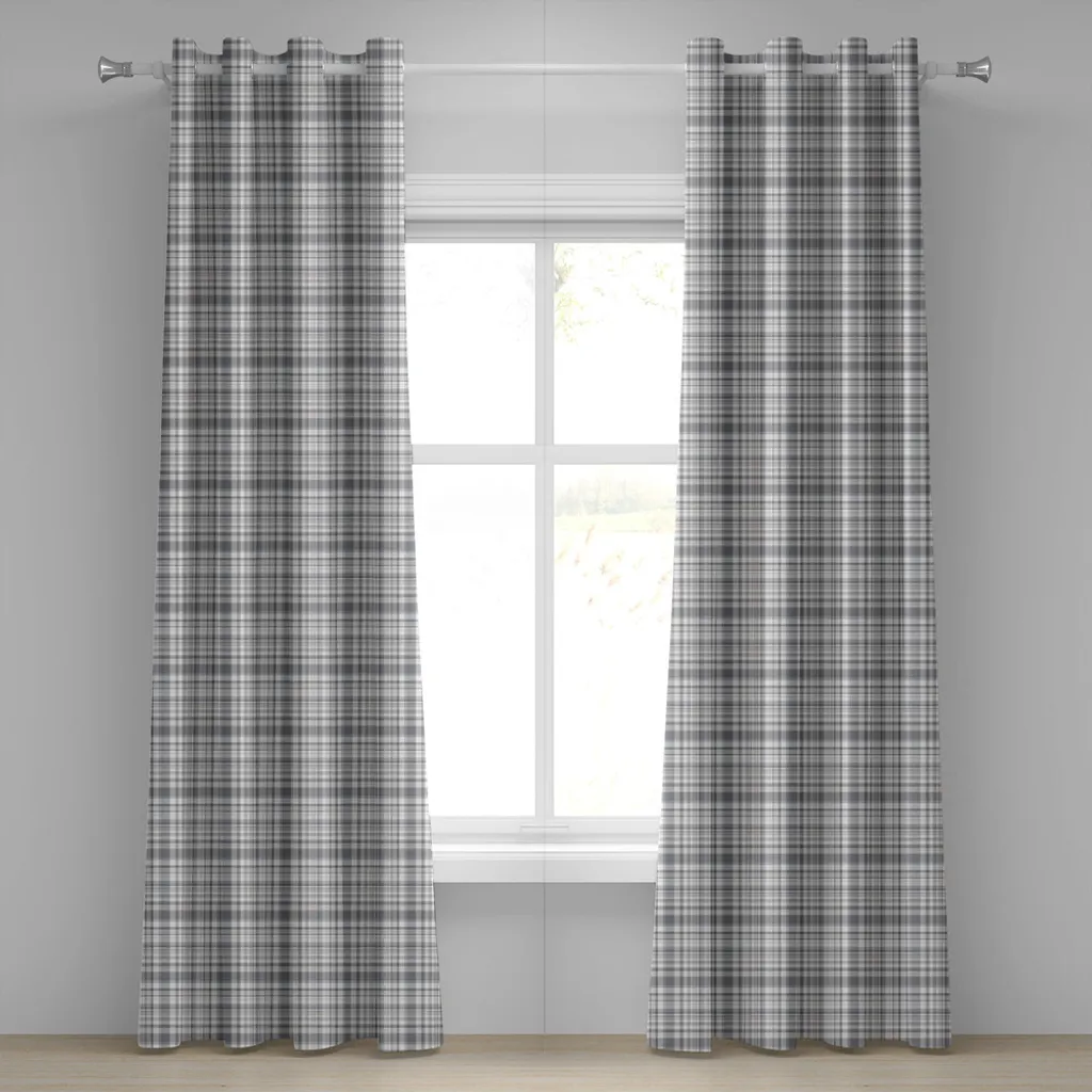 Rideau de décoration gris et blanc 280x175 cm pour habiller vos baies