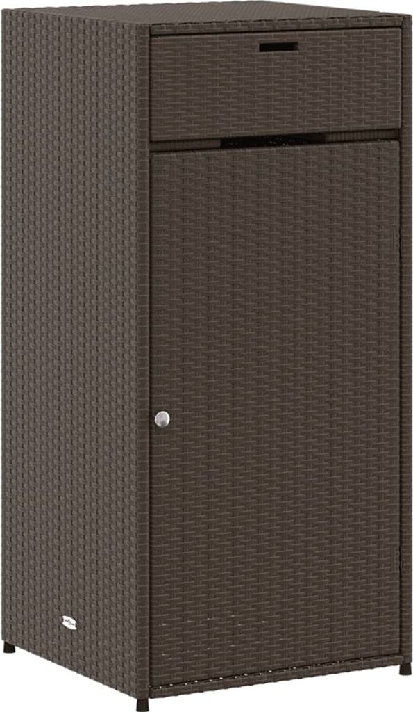 vidaXL Szafka ogrodowa brązowa 55x55x111 cm z polirattanu Zdjęcie produktu 