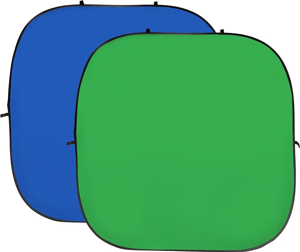 StudioKing Fondale Pieghevole 2-in-1 Verde/Blu 240x240 cm per Video