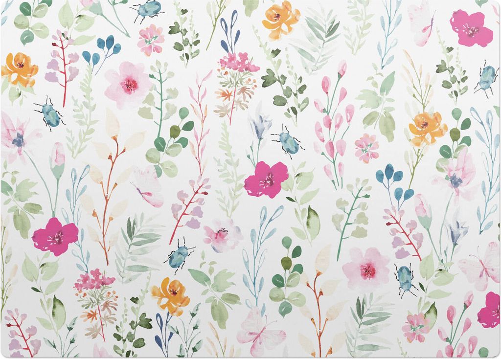 Florales Vintage-Muster – Bodenschutzmatte – Rutschfest – Schutzmatte für Büro – Vinylmatte – Stuhlunterlage – 140 x 100 cm