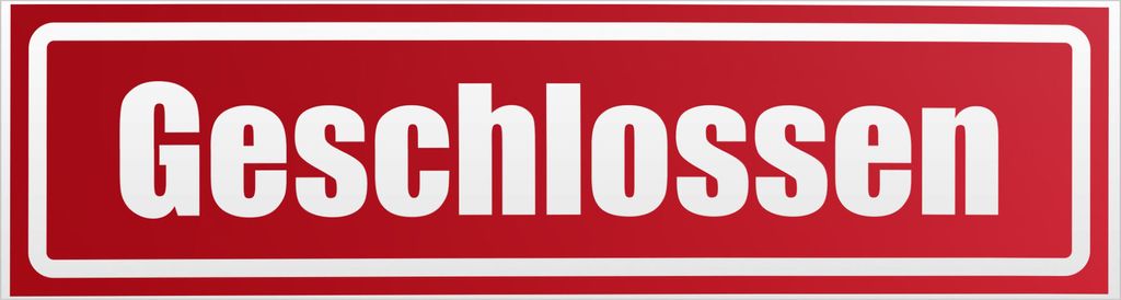 Kiwistar Geschlossen invertiert Magnetschild Schild magnetisch - 45cm Rot - reflektierend - Magnetfolie für Auto PKW Kfz