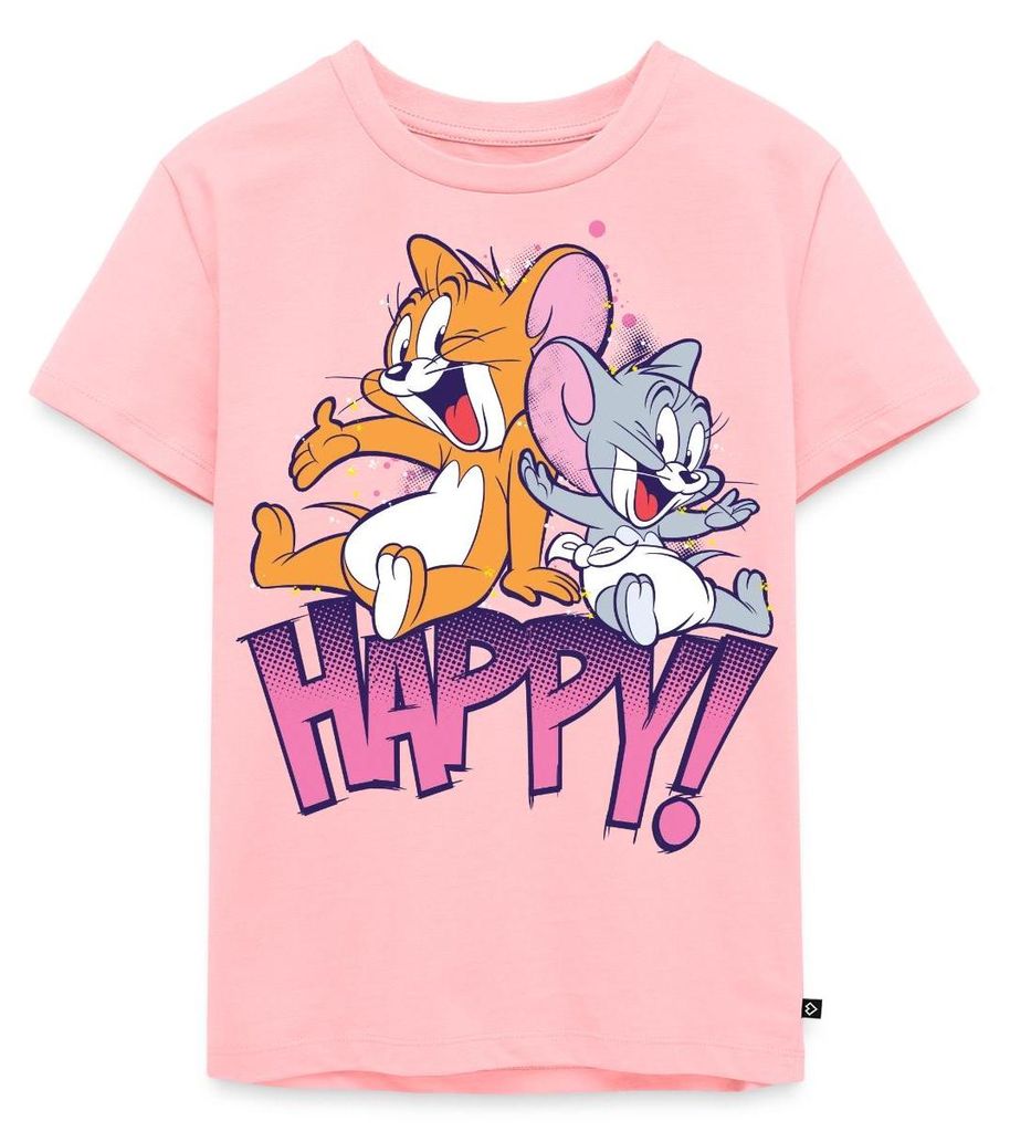 Spreadshirt Tom Und Jerry Jerry und Nibbles Kinder Premium T-Shirt, 110/116 (4 Jahre), Rosa