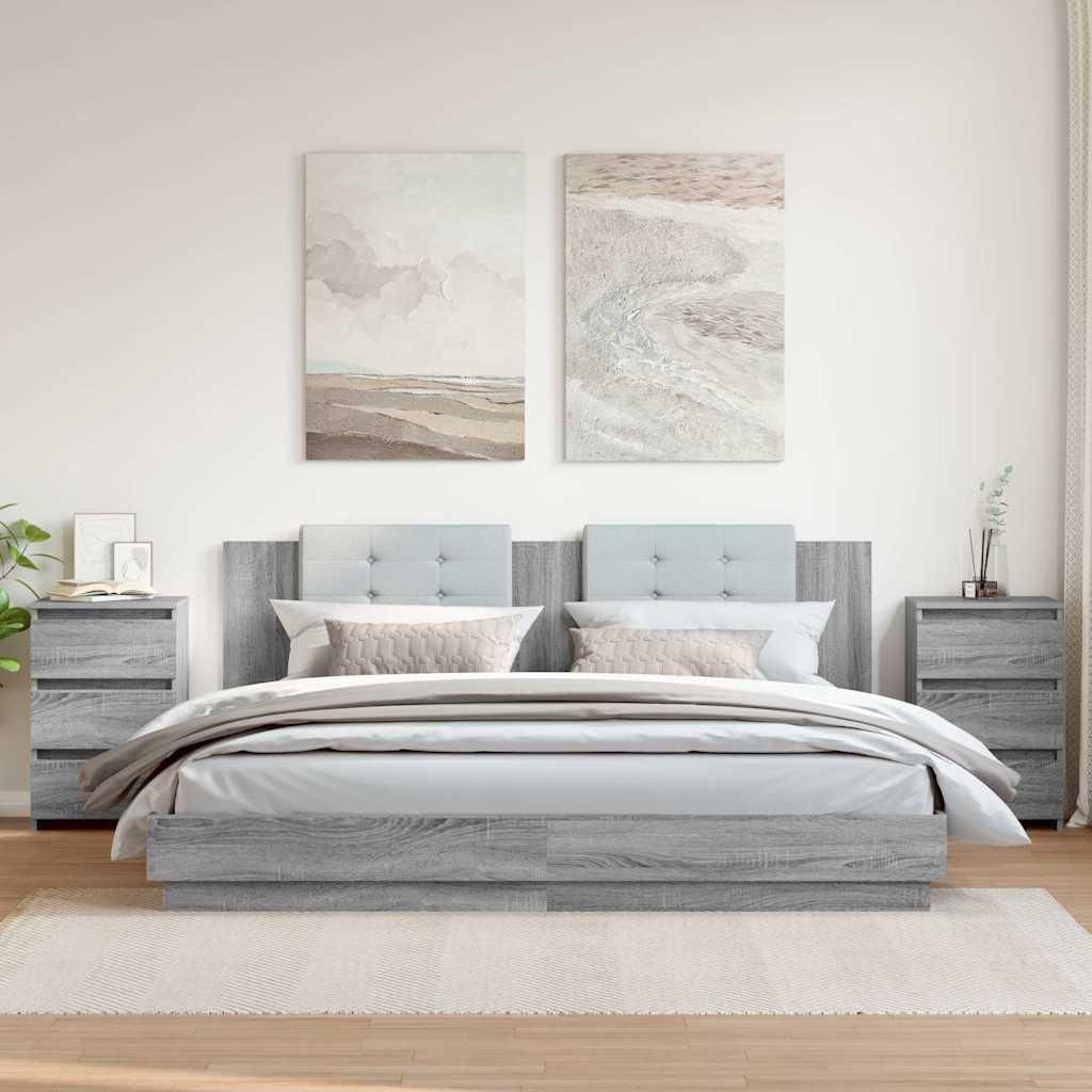 vidaXL Noční stolky 2 ks. Grey Sonoma 40x35x62,5 cm výrobek Obrázek produktu 