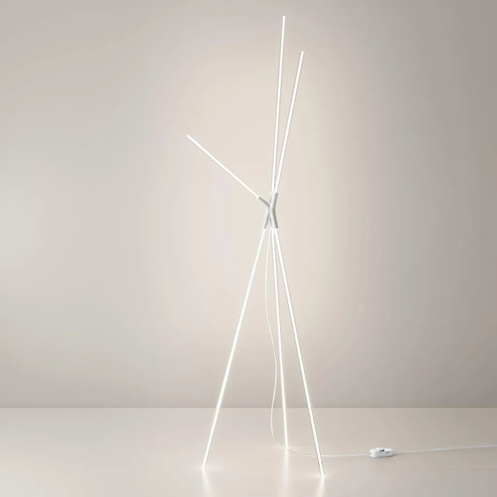 Lampadaire trépied LED blanc Scultorea avec température réglable 36W