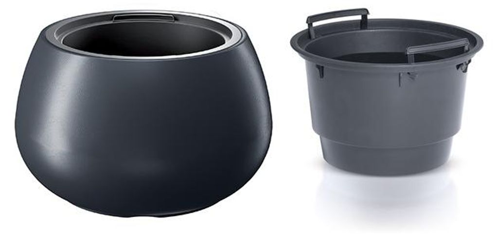 Plastový květináč s vložkou HEOS antracit 37 cm Obrázek produktu 