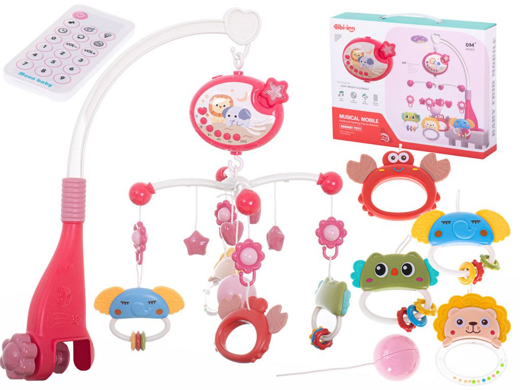 KIK KX5469_1 Kolotoč Lullaby Star Design ružový + diaľkové Obrázok produktu 