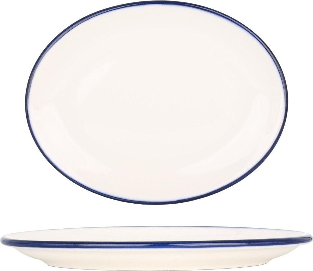 Bonna Serveerschaal - Linea Blue - Porselein - 20x15,6 cm Productafbeelding 