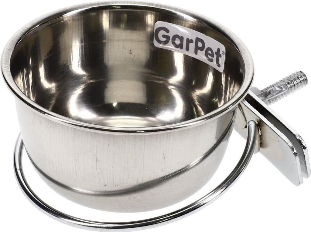 Edelstahlnapf zum Aufhängen Trinknapf Hund Futterschale Vogel Zubehör Napf für Gitterbox Nager Edelstahlnapf mit Befestigung Vogelnapf 0,15 L
