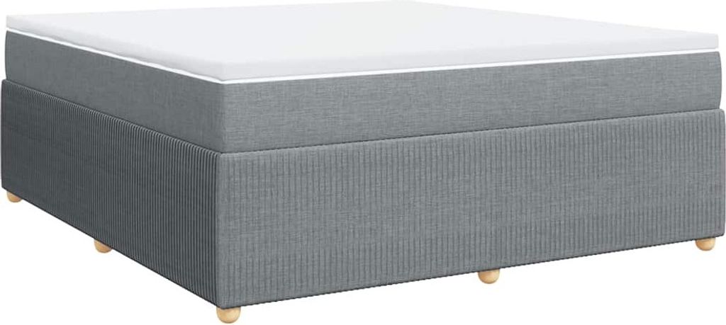 vidaXL Boxspringbett mit Matratze Hellgrau 180x200 cm Stoff