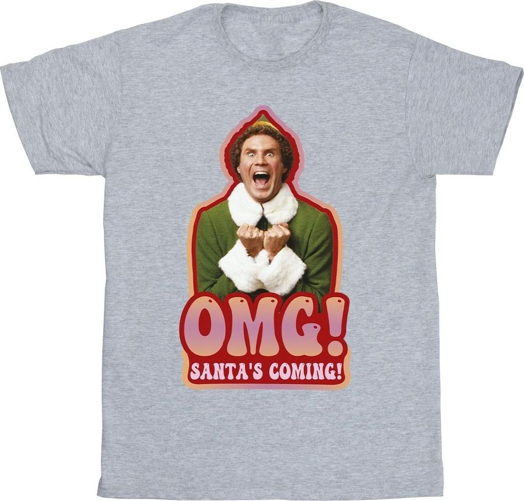 Elf - "Santa's Coming" T-Shirt für Herren BI24199 (3XL) (Grau)