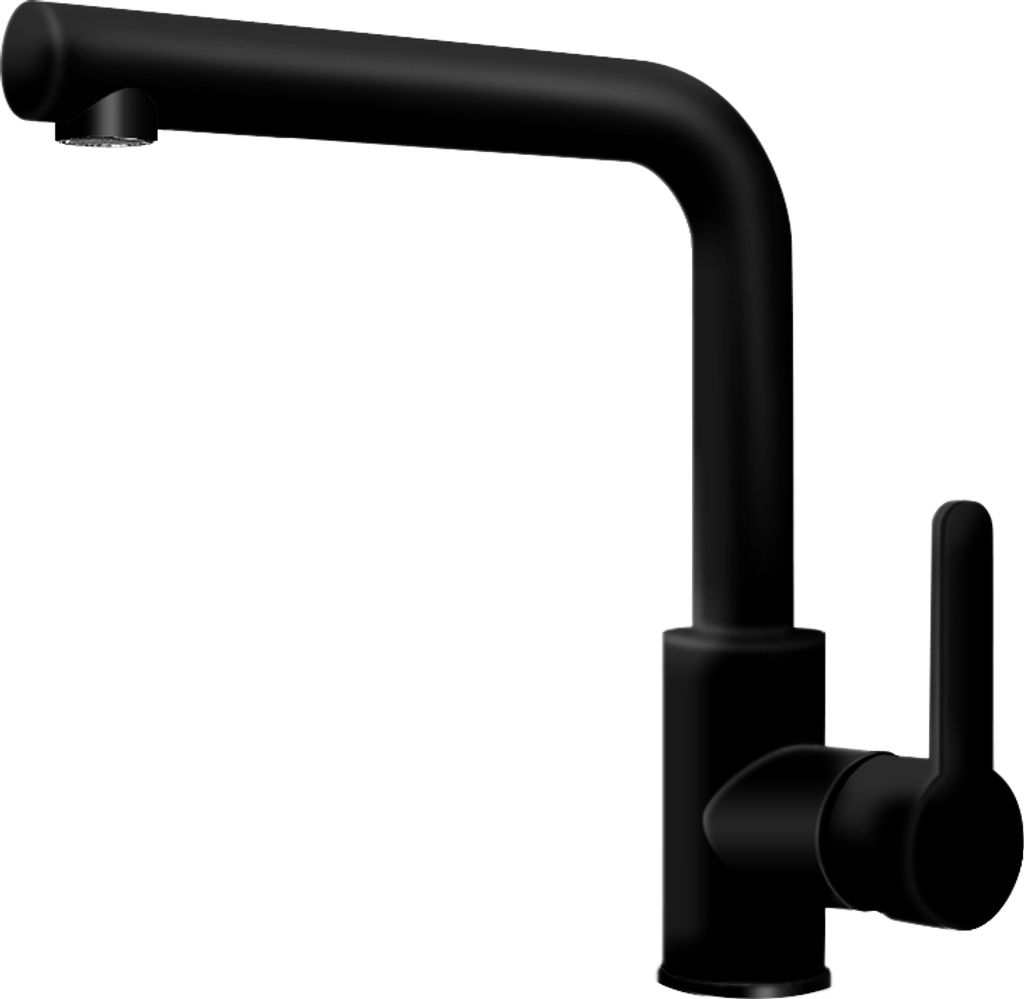 AquaCucina 55501-S Armatur SF 1 in MATT-SCHWARZ mit Schwenkauslauf / Küchenarmatur / Einhebelmischer