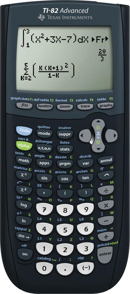 Texas Instruments TI-82 ADVANCED FR Französische Ausführung und Anleitung Schwarz