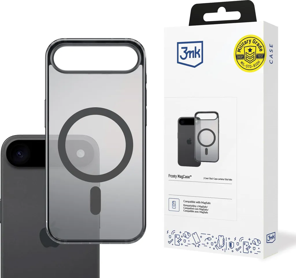 Cover 3Mk Frosty Magcase Nero per iPhone 17 Air - Design e MagSafe - 1