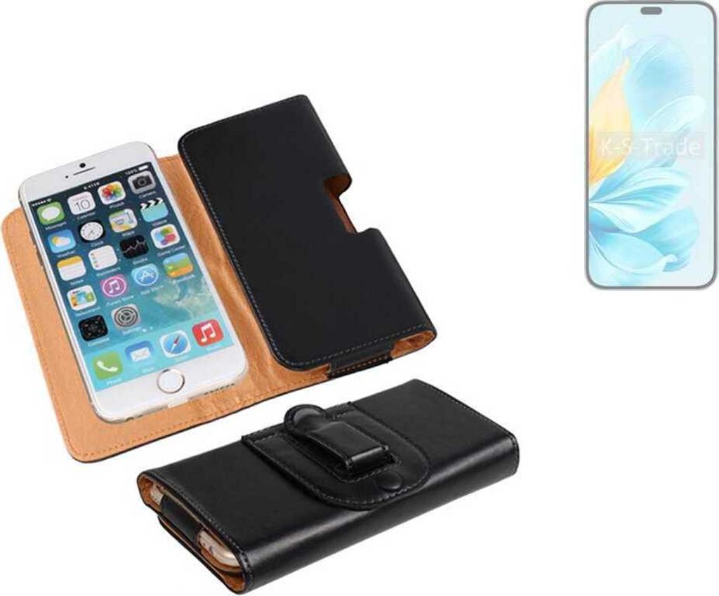 K-S-Trade Schützhülle Handyhülle kompatibel mit Honor 200 Lite Holster Gürtel Tasche Schutzhülle Handy-Tasche Smartphone Case Seitentasche