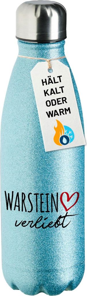 Huuraa Trinkflasche Warstein verliebt 500ml Blue Edelstahl Wasserflasche Trinkflasche Geschenkidee