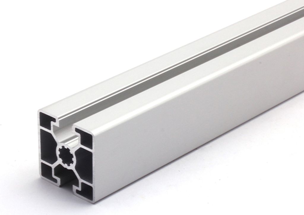 Länge 70mm - Design-Aluminiumprofil 45x45L 2 Nuten verdeckt 180° B-Typ Nut 10 (leicht), silber eloxiert. Aluminium Profil 45x45 Alu Profile 45 x ...