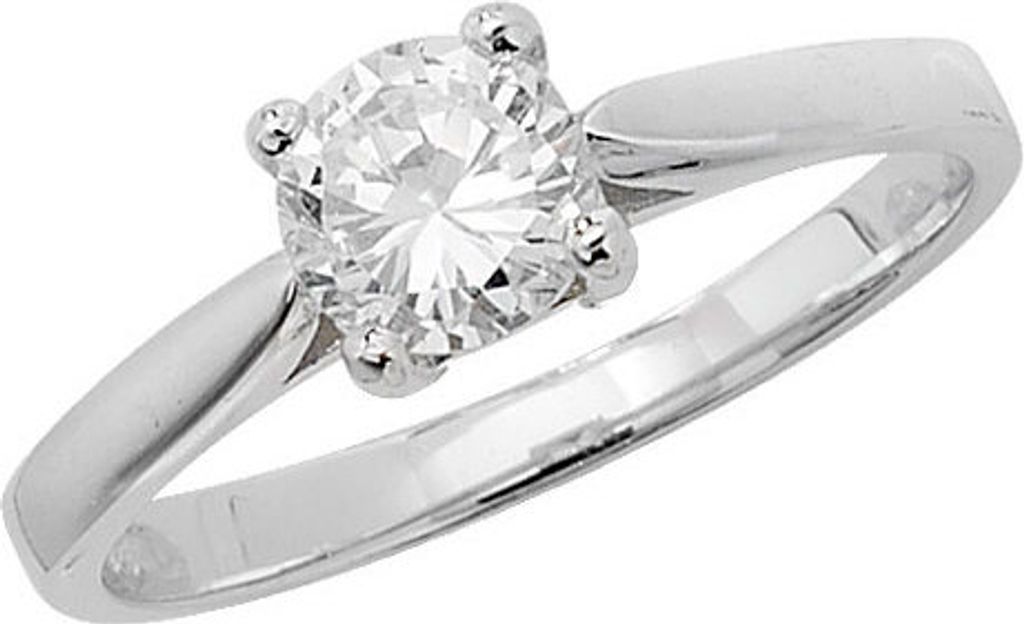 Klassischer 925 Sterling Silber Solitär Verlobung Damen - Ring mit Zirkonia, 61 (19.4); TRS22155RST