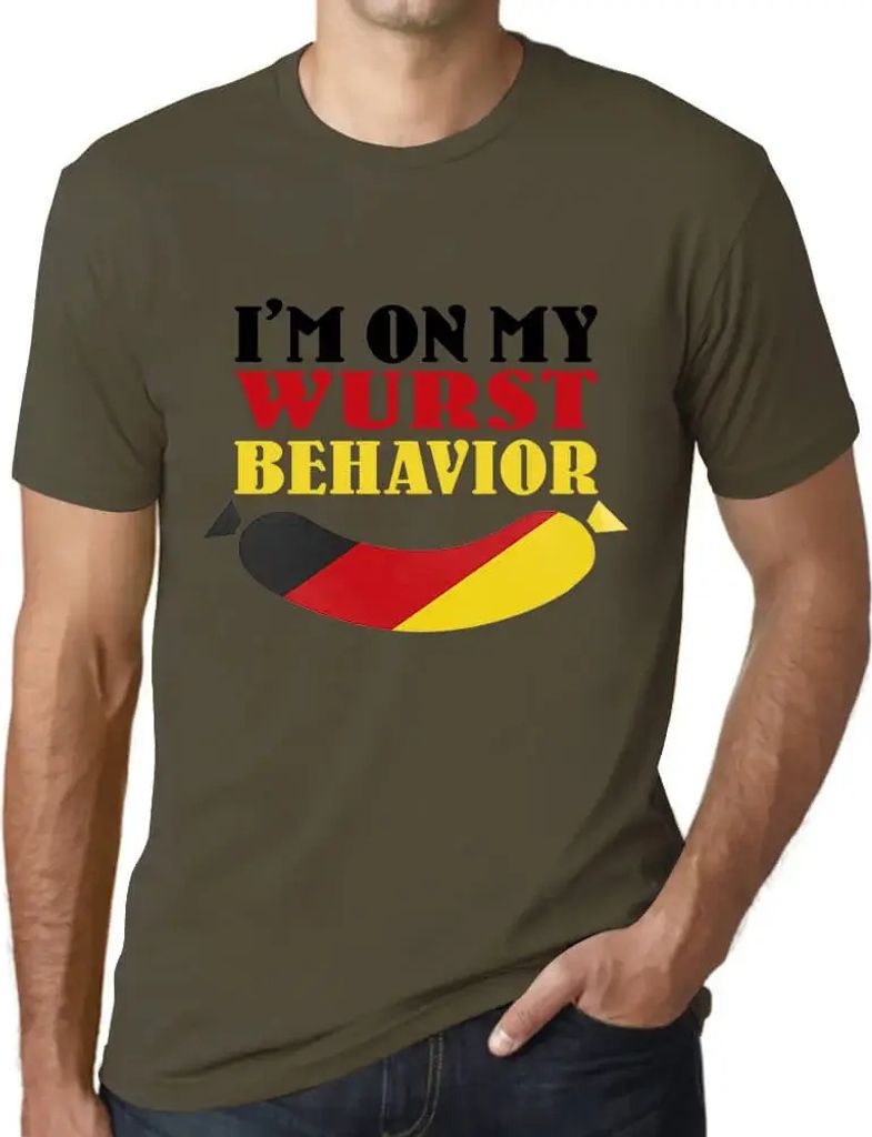Herren Grafik T-Shirt Wurst Behavior Öko-Verantwortlich Vintage Jahrgang Kurzarm Lustige Druck Geburtstag Geschenk Mann