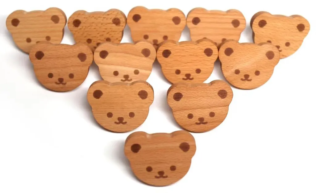 Poignées de cuisine ours en bois pour personnaliser vos rangements
