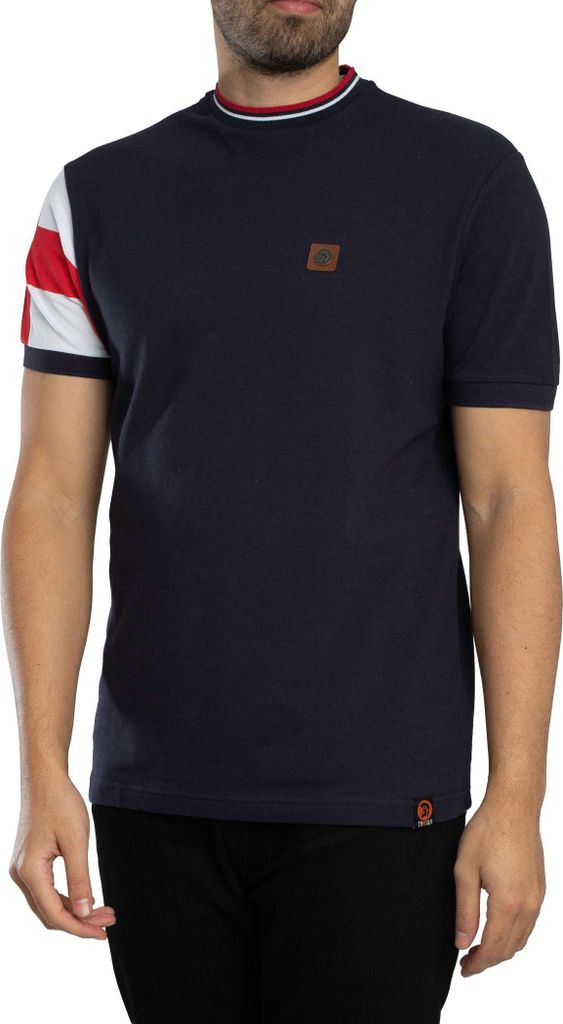 Trojan Piqué-T-Shirt mit Flaggenmuster, Blau L