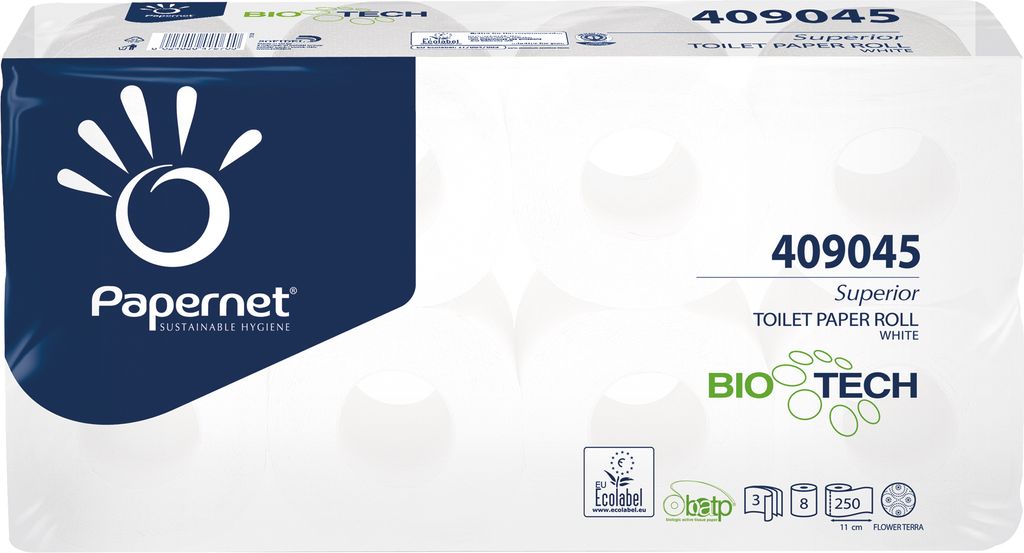 Papernet Toilettenpapier Superior 250 Bl ws 8 Ro./Pack. Produktbild 