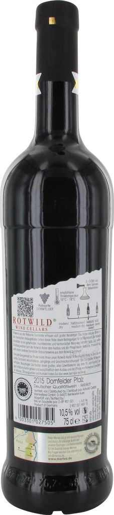 Rotwild Rotwein Dornfelder Lieblich Deutschland 1 x 0,75 L Produktbild 4