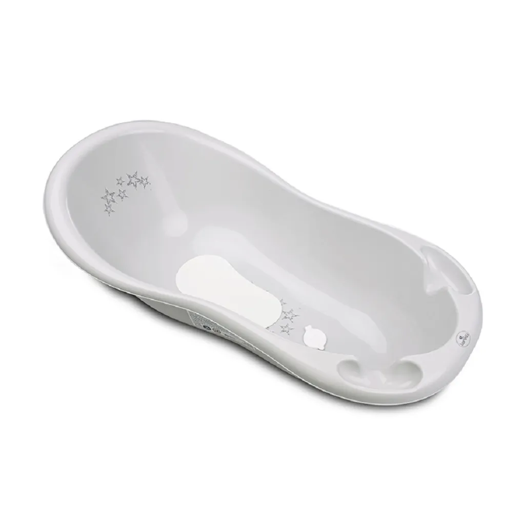 Baignoire Bébé 100cm avec Tapis Antidérapant - Lorelli Gris Étoiles