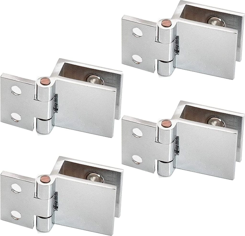 Stück Scharnier Glastürclip, Scharnier für Küchenschrank Glastür, Vitrine, Dusche, Edelstahlhalterung für Schranktüröffnungswinkel