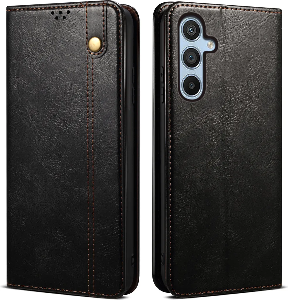 Cover Realme 10 Portafoglio in Pelle Nera - Flip Case con Stand