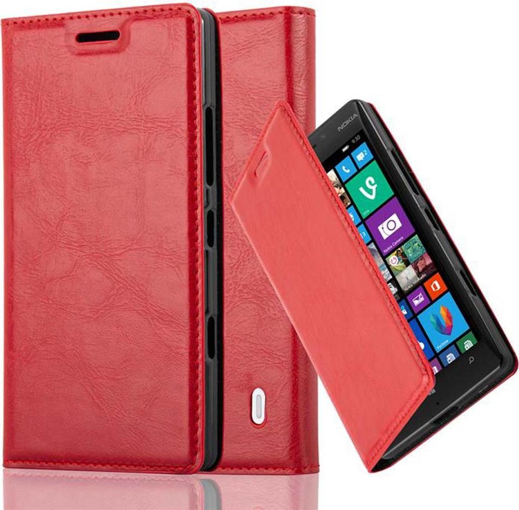 Cadorabo Hülle für Nokia Lumia 929 / 930 Schutz Hülle in Rot Handyhülle Etui Case Cover Magnetverschluss
