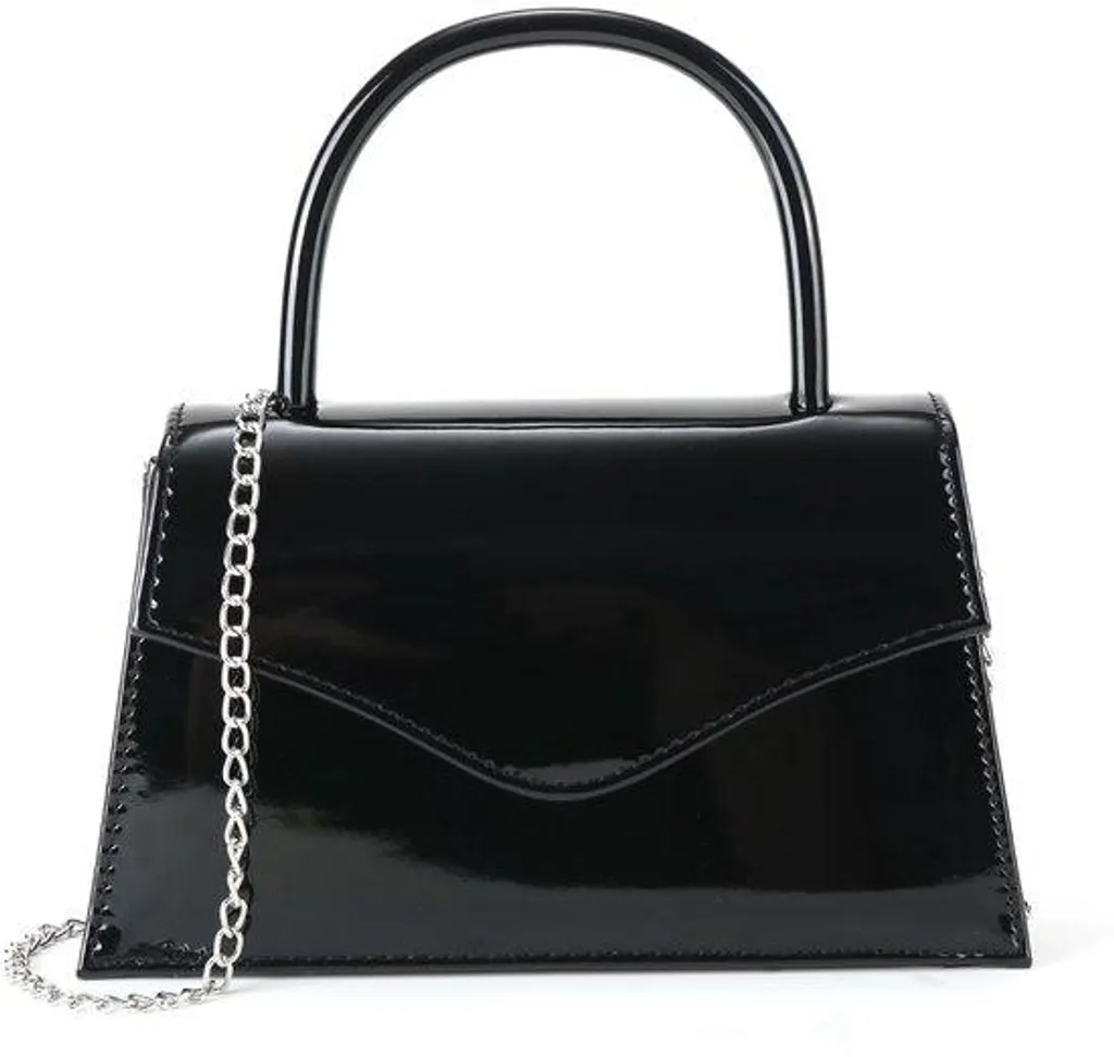 Pochette de soirée noire pratique avec bandoulière pour mariage et bal