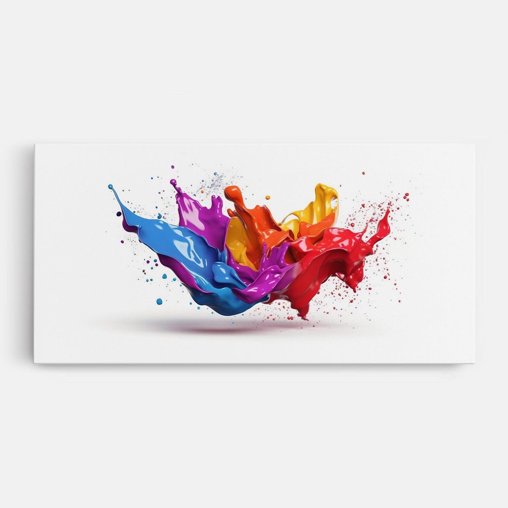 ARTHUB Leinwandbild 40x80 cm, 3d Floating Splash | Wohnzimmerdekoration, Hängende Bilder, Wanddekoration, Heimdekoration, Abstrakte, Lebendige F...