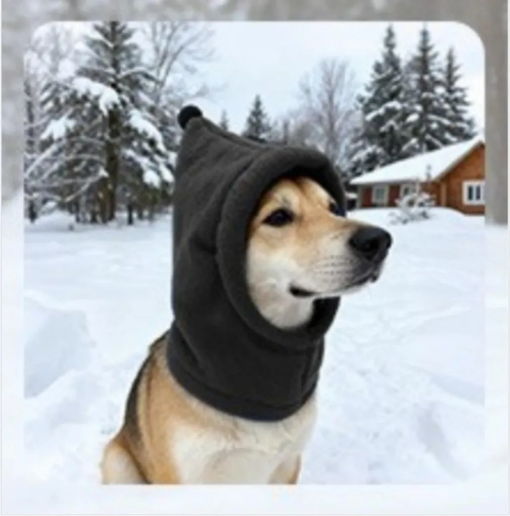 INF Snood Cane Calma e Calore - Protezione Orecchie Pile Nero M