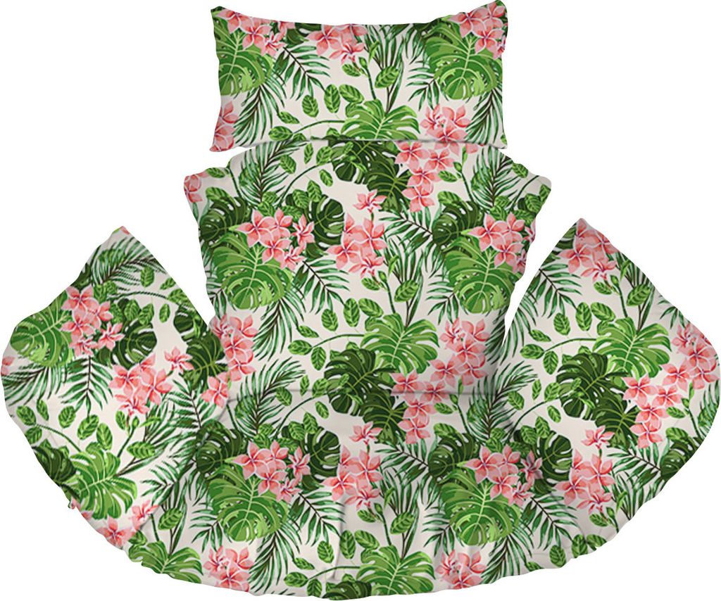 Hängesessel Kissen, Polster, Auflage für Polyrattan / Rattan Hängeschaukel, Hängekorb, Schaukel Korb, Rückenkissen Palm hell [114]