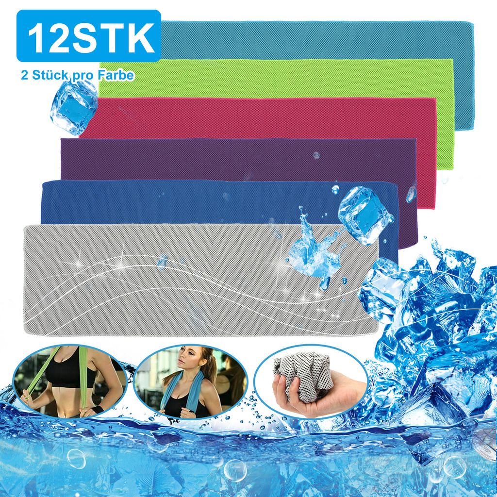 4X Kühlendes Sporthandtuch Fitness Abkühlung Handtuch Kühlhandtuch Cooling Towel 