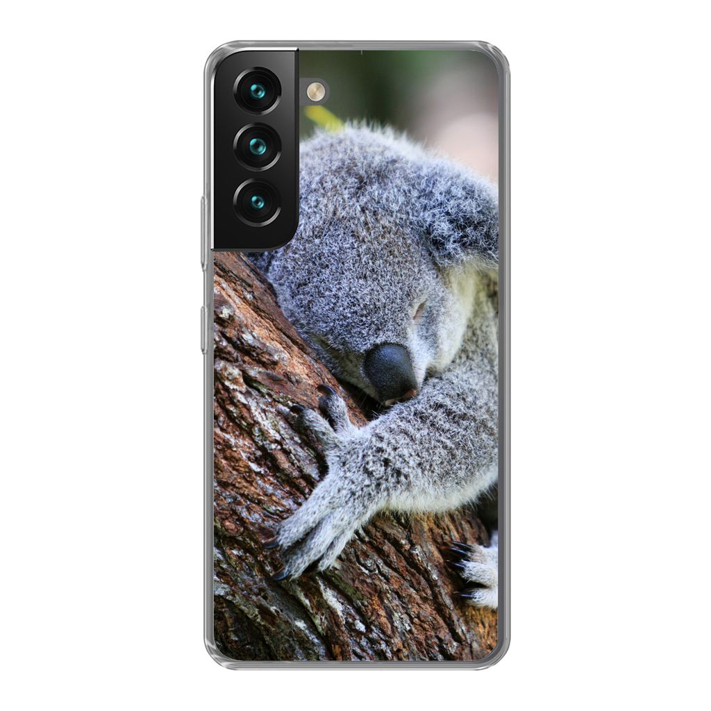 MuchoWow Handyhülle Schutzhülle Hülle für Samsung Galaxy S22 Plus Koala - Baum - Schlaf - Kinder - Jungen - Mädchen Silikon Softcase Handy H...
